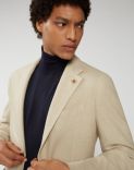 Cream-and-beige jacket in cashmere and silk - Supersoft  4