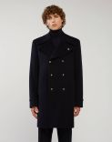 Blue double-breasted coat in wool - Kosmo 1