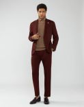 Suit in a crease-proof burgundy fabric - Supersoft  1
