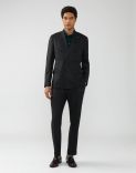 Double-breasted grey-and-green pinstripe suit - Supersoft 1