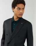 Double-breasted grey-and-green pinstripe suit - Supersoft 2