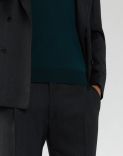 Double-breasted grey-and-green pinstripe suit - Supersoft 3