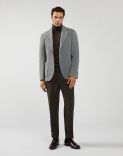 Grey jacket with piping in Casentino wool - Easy 4