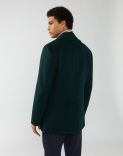 Short double-breasted peacoat in forest-green wool 3