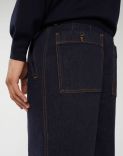 Blue workwear trousers with a button fly - Denim 01 4