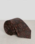 Classic tie in silk with a floral jacquard pattern 1