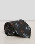 Wool-and-silk tie with floral pattern 1