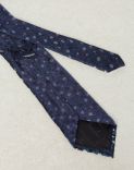 Classic tie in light-blue, white and blue floriated silk 2