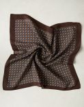 Scarf in brown and green patterned wool 1