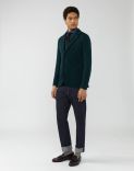 Knitted jacket in a green-and-blue diamond pattern 3