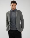 Grey 2-button jacket in recycled cashmere 1