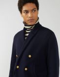 Double-breasted peacoat in blue wool 2