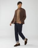 Single-breasted brown knitted jacket - Liknit 4