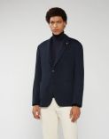 Blue jacket in a lightweight perforated knit - Liknit 1
