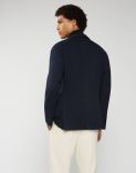 Blue jacket in a lightweight perforated knit - Liknit 3