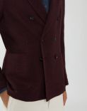 Double-breasted burgundy knitted jacket - Liknit 2