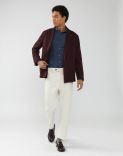 Double-breasted burgundy knitted jacket - Liknit 3