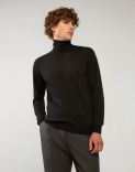 Long-sleeve turtleneck in grey cashmere and silk 1