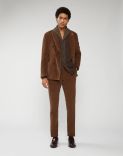 Shawled cardigan in brown cashmere 1