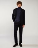Turtleneck in blue worsted wool 4