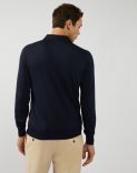 Long-sleeve polo shirt in blue cashmere 3