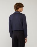 Blue stockinette-stitch polo shirt 3
