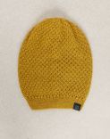 Yellow beanie in wool and alpaca 1