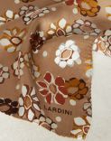 Brown and cream pocket square with flower print design 2