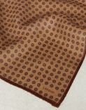 Beige and brown pocket square with geometric print 2