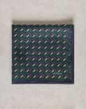 Gauzy-wool pocket square with a geometrical pattern 1