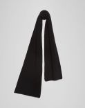 Ribbed scarf in black merino wool 1