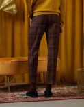 Checked-wool flat-front trousers  3