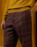 Checked-wool flat-front trousers  4