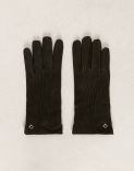 Black gloves in suede and cashmere  1