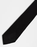 Cravatta in garza fine di seta nera 2