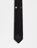 Cravatta in garza fine di seta nera 3