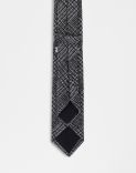Cravatta in cotone e seta con stampa geometrica 3