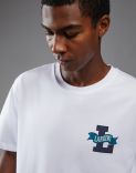 T-shirt Terzini x Lardini bianco e blu con stampa 5
