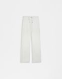 Pantalone ampio in tela di lino lurex 1
