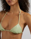Pastel green faux leather bralette with ties 5