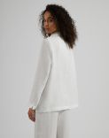 White and silver lurex linen single-breasted jacket 4