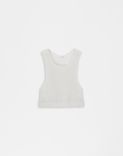 White and silver lurex ribbed knit short top 1