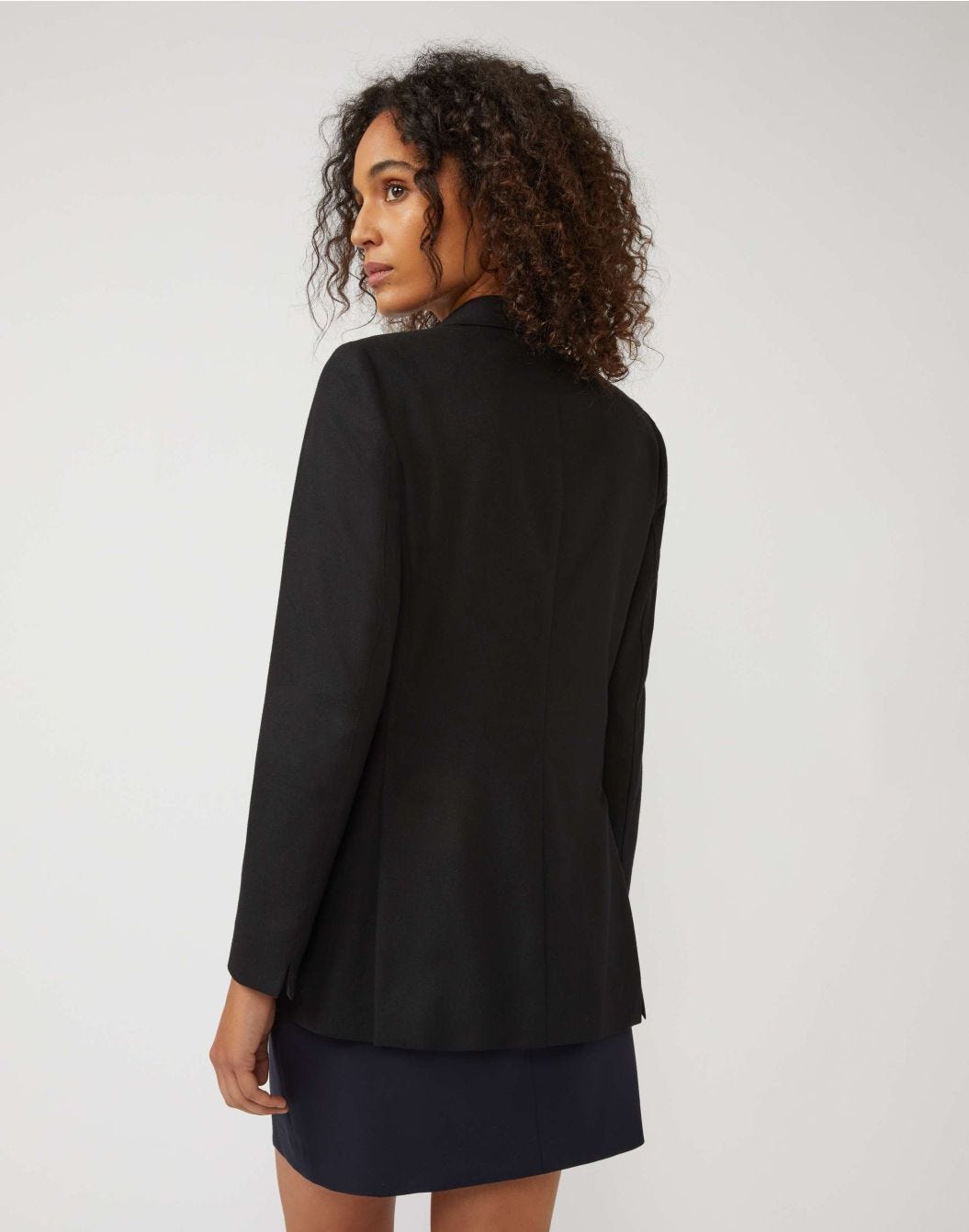 Black double-breasted jacket in cashmere