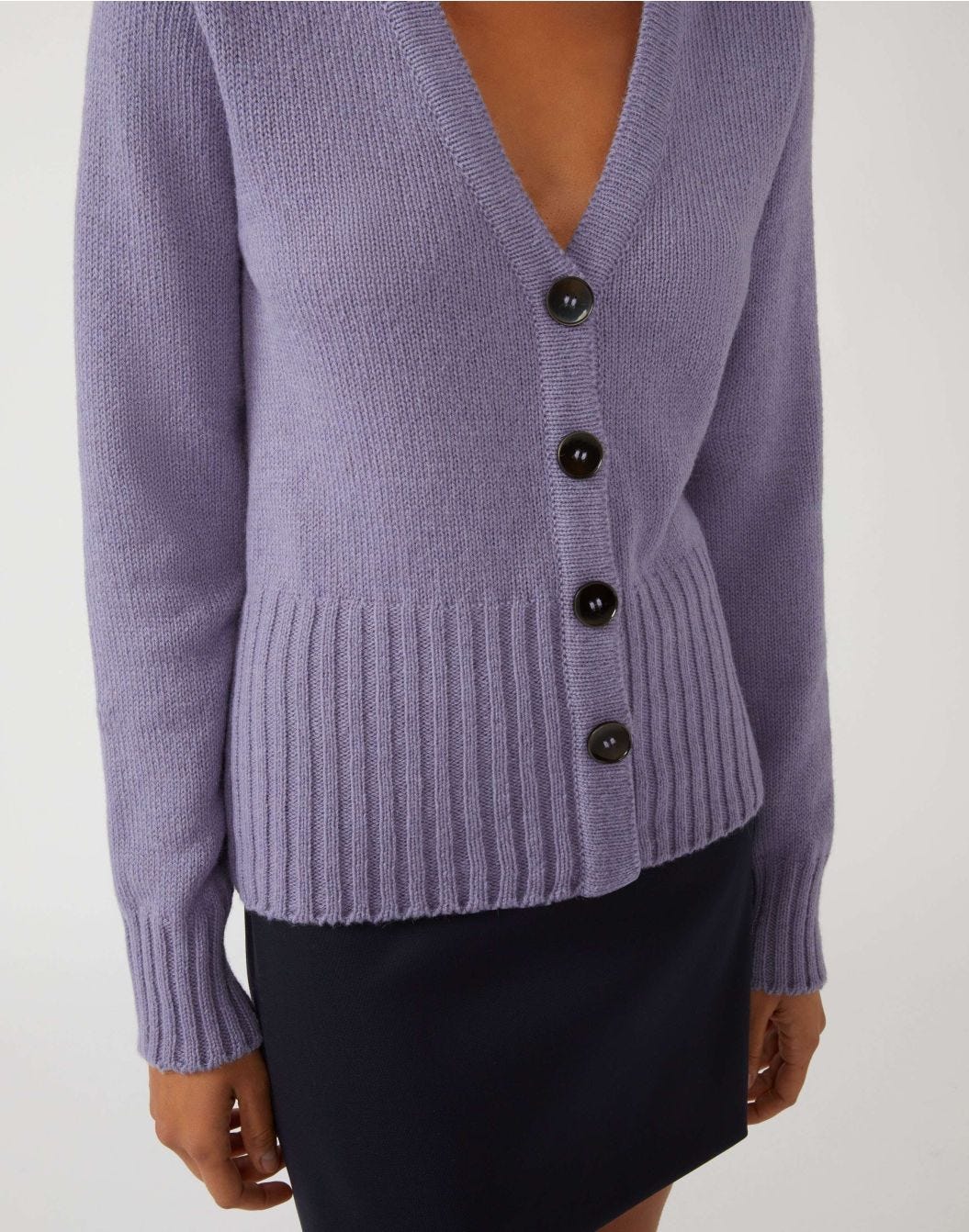 Cropped cardigan in lilac baby alpaca