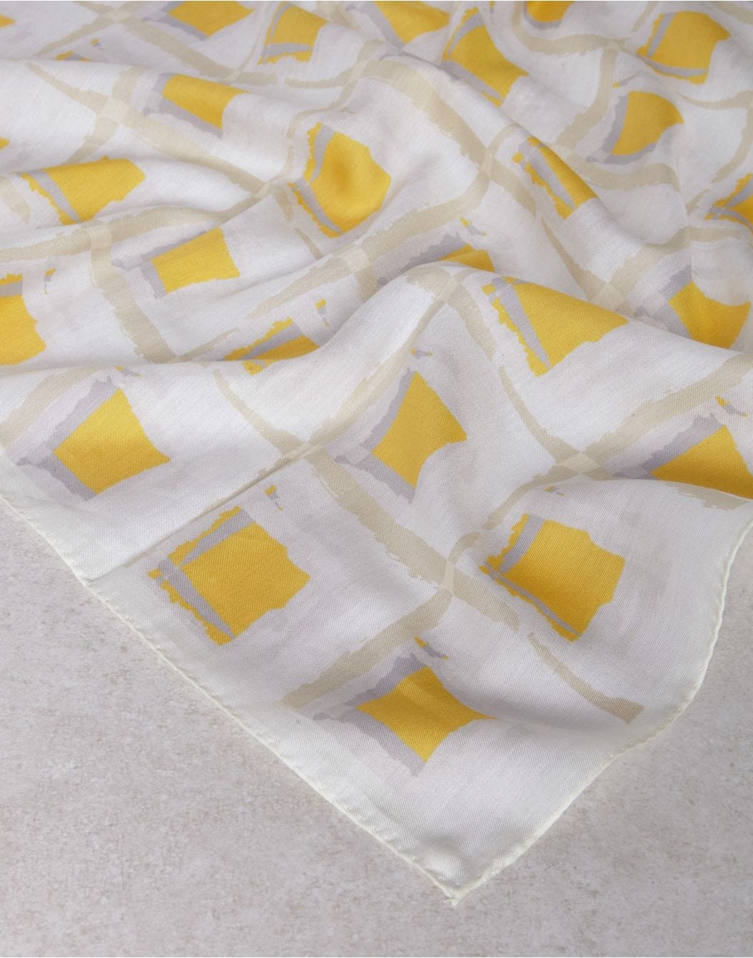 Cotton and silk scarf with a geometric print - Luigi Lardini capsule