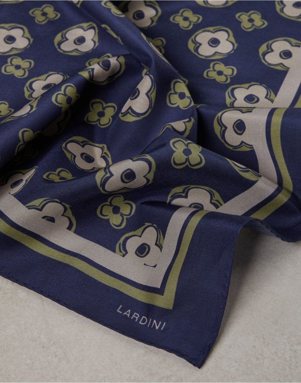 Silk and cotton scarf with logo