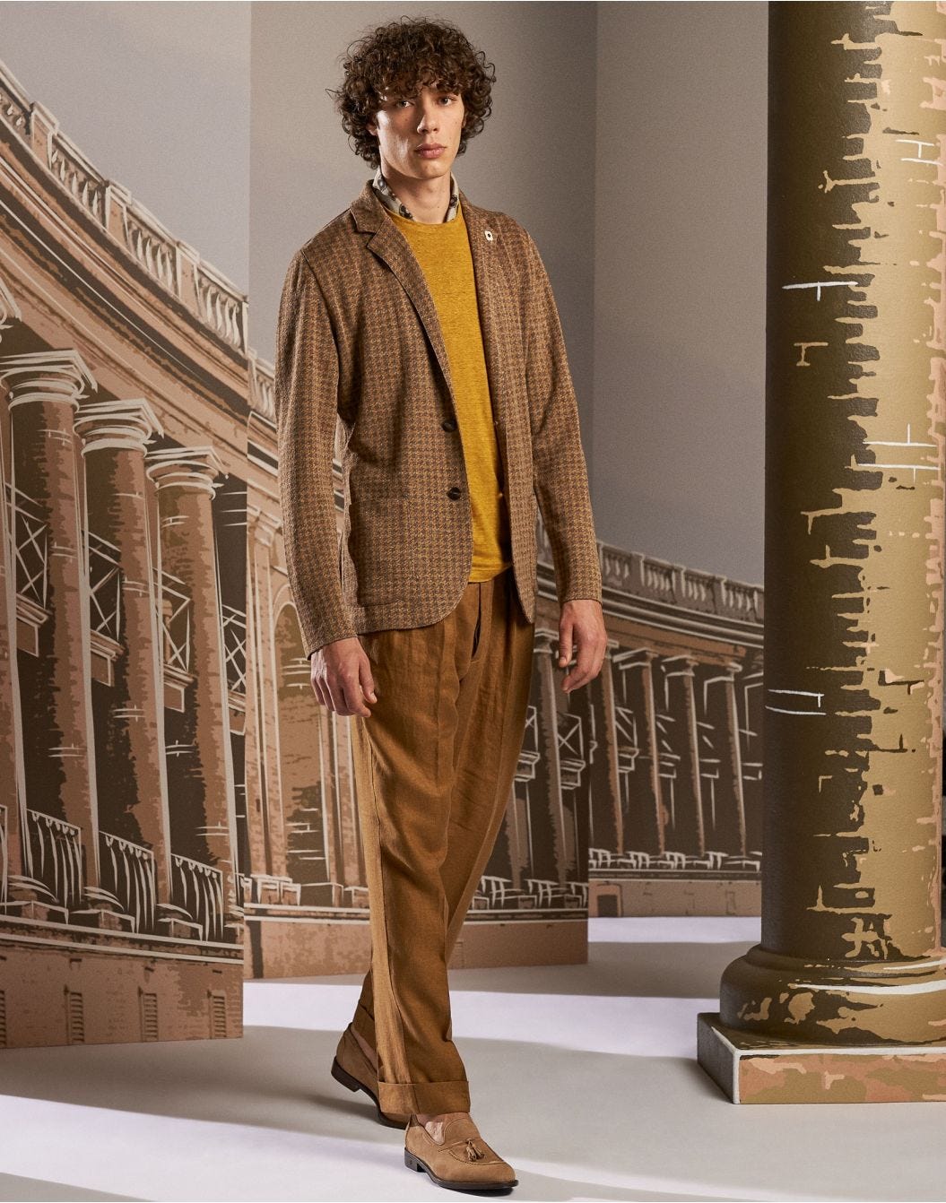 Yellow linen twill trousers - Luxor
