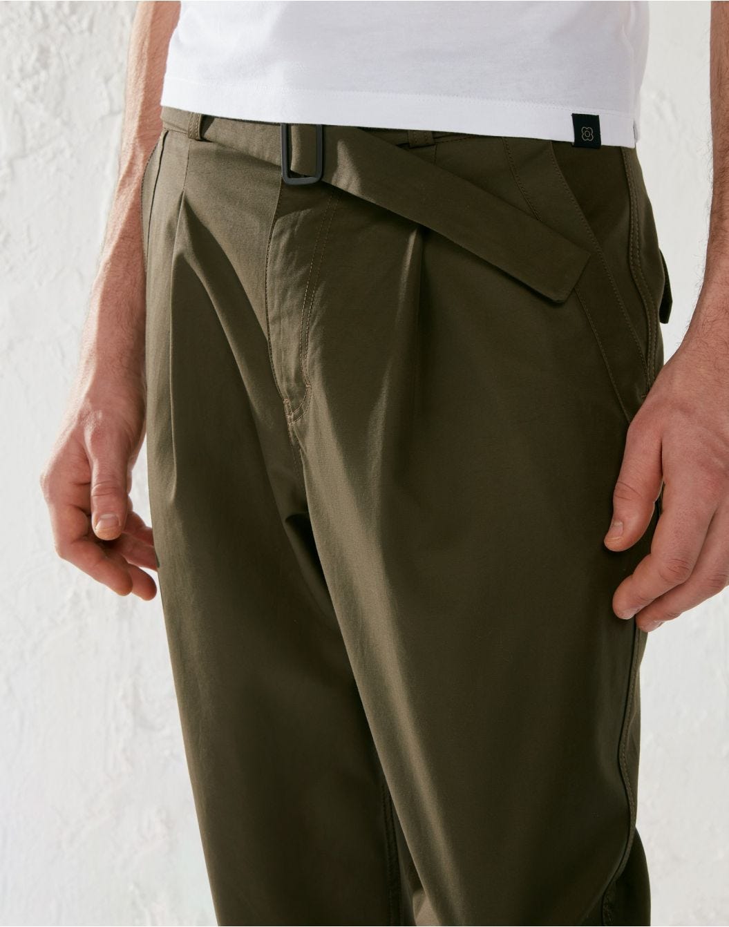 Green cotton and nylon comfort trousers - Lardini by Yosuke Aizawa