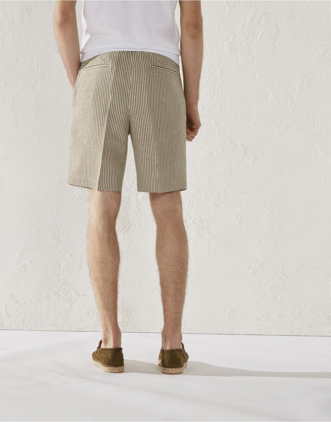 Casual cotton and linen Bermuda shorts