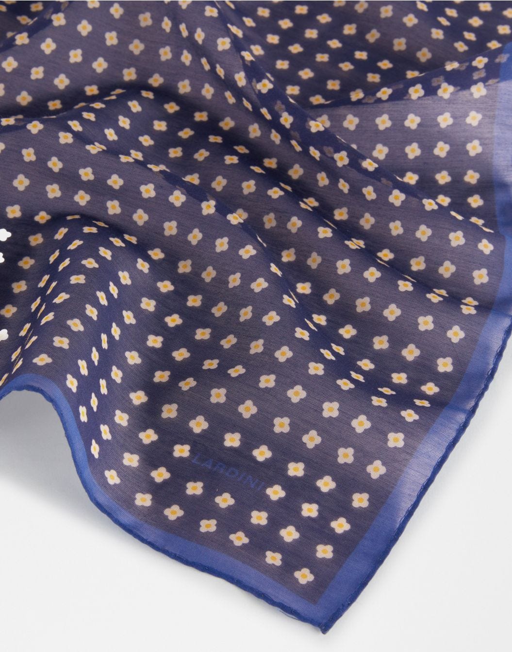 Foulard azzurro in cotone e seta 